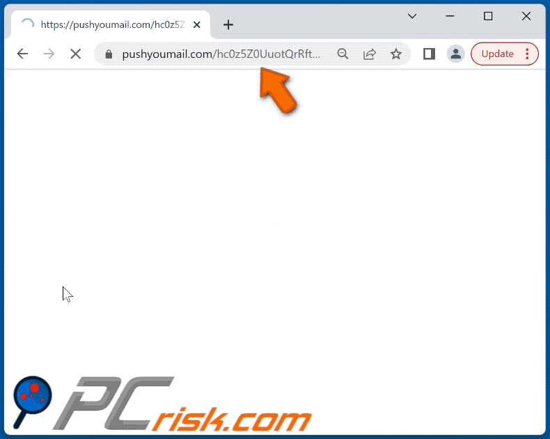 pushyoumail[.]com website appearance (GIF)