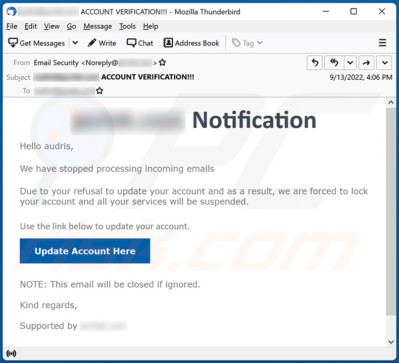 Stopped Processing Incoming Emails spam (2022-09-14)