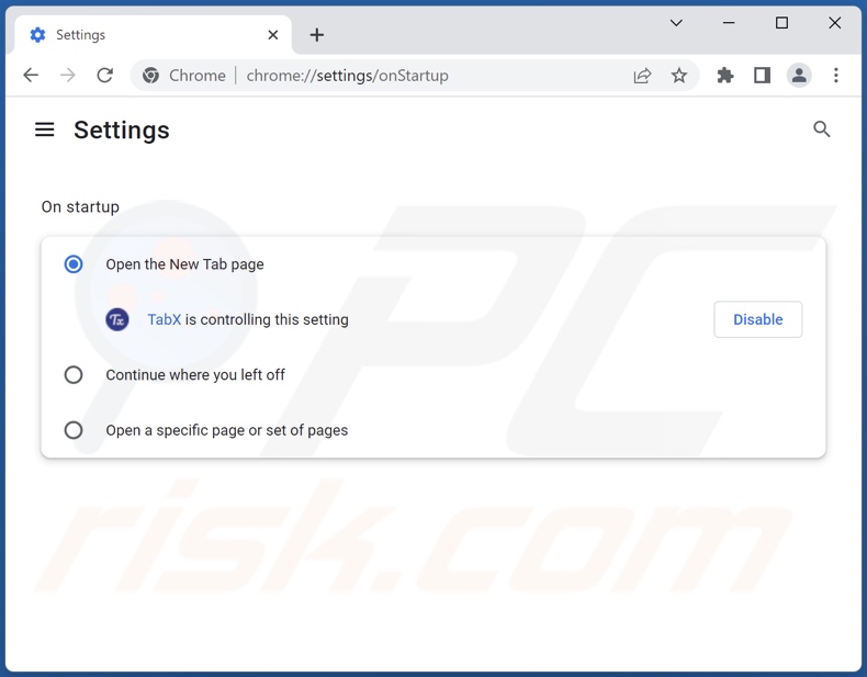 Removing newtaber.com from Google Chrome homepage
