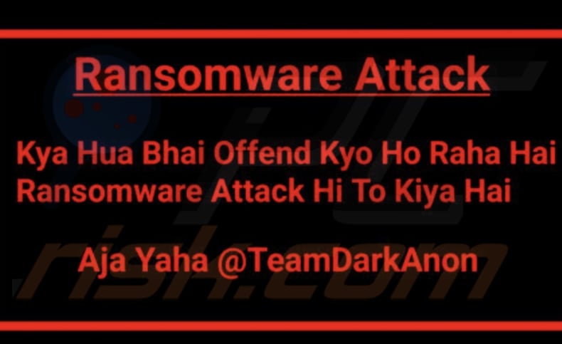 TeamDarkAnon ransomware wallpaper