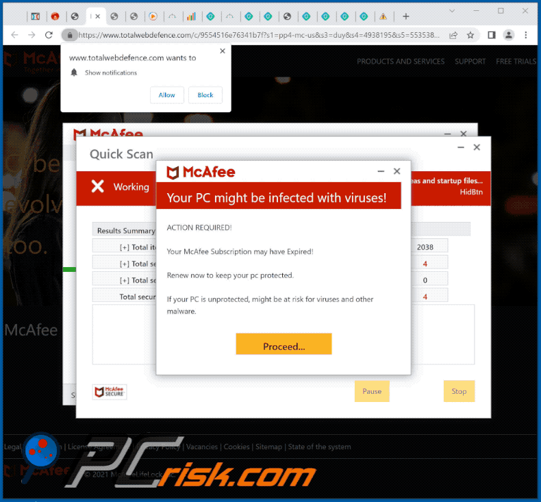 totalwebdefence[.]com website appearance (GIF)