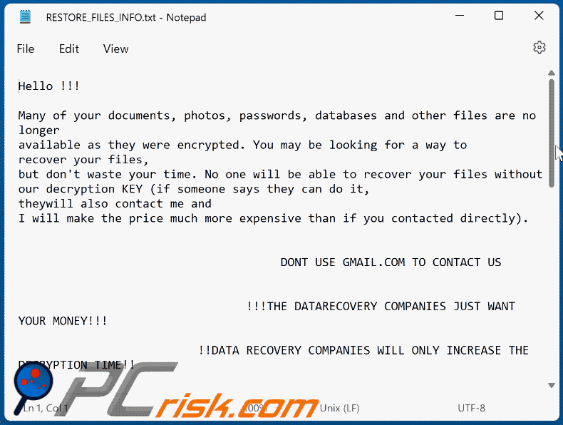 Wanqu ransomware ransom note (RESTORE_FILES_INFO.hta)