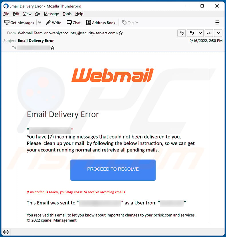 Webmail-themed spam email (2022-09-19)