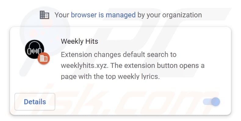 Weekly Hits browser-hijacking extension
