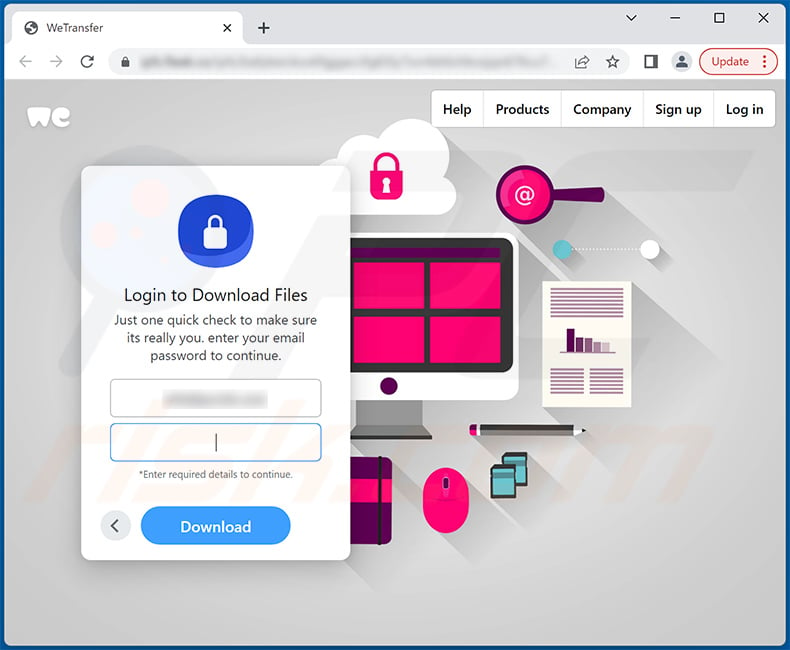 Phishing site promoted via WeTransfer-themed spam email (2022-09-07)
