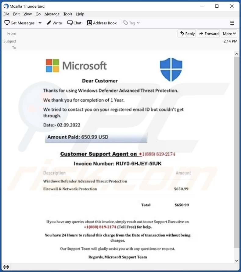 Microsoft Corporation - Email Account Update Scam - Removal and recovery steps