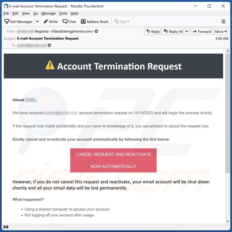 Phishing Alert: New Scam Threatens to Terminate Your Outlook Account, Information Technology