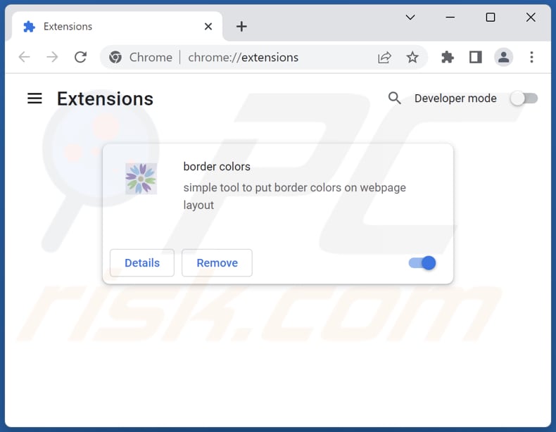 Removing border colors ads from Google Chrome step 2