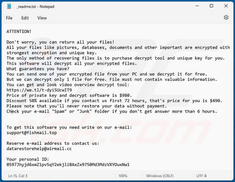 Bozq ransomware text file (_readme.txt)