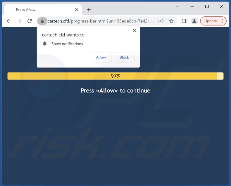 cartech[.]cfd pop-up redirects