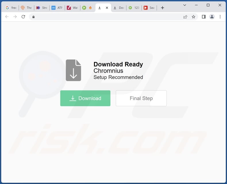 Deceptive website promoting Chromnius adware