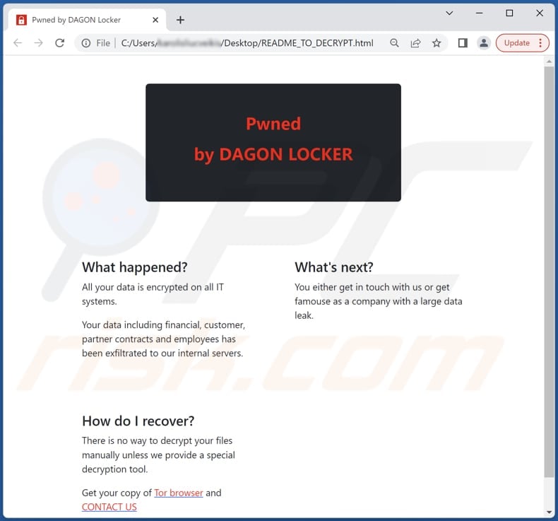 DAGON LOCKER ransomware html file (README_TO_DECRYPT.html)