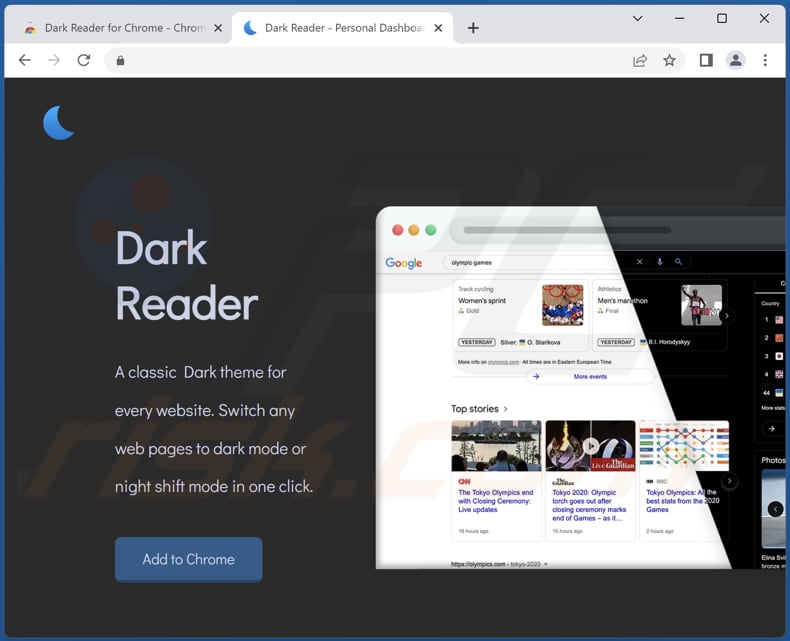 dark reader for chrome adware promoter