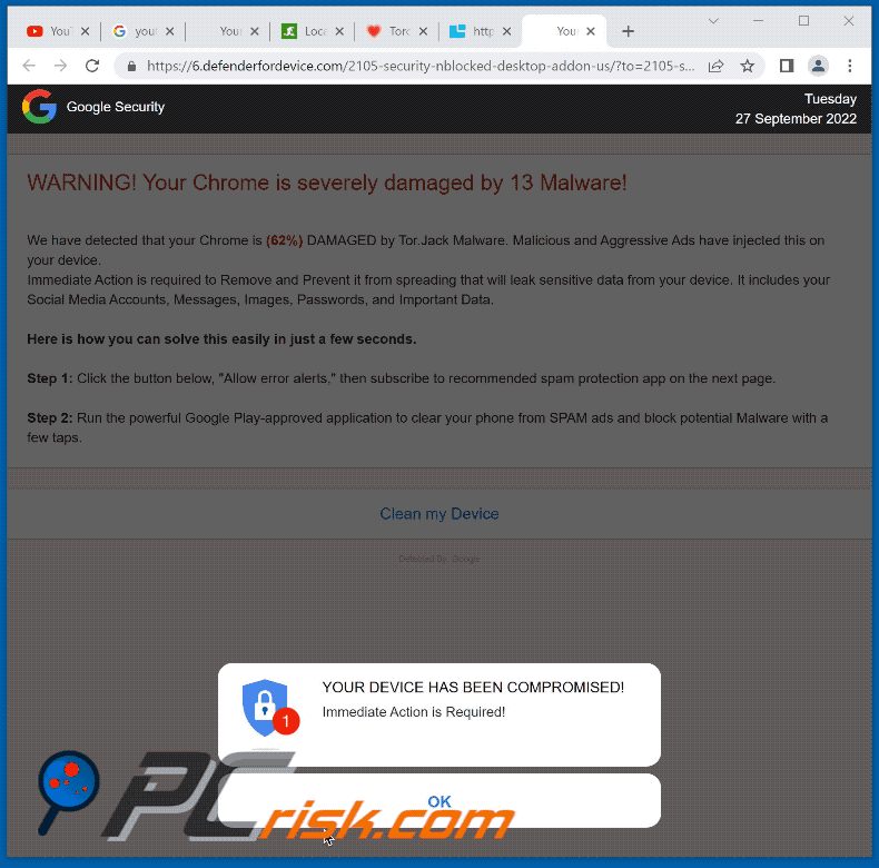 defenderfordevice[.]com website appearance (GIF)