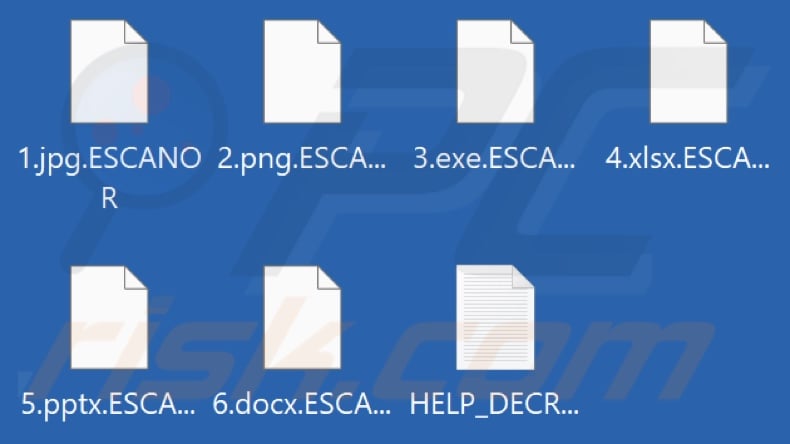 Files encrypted by ESCANOR ransomware (.ESCANOR extension)