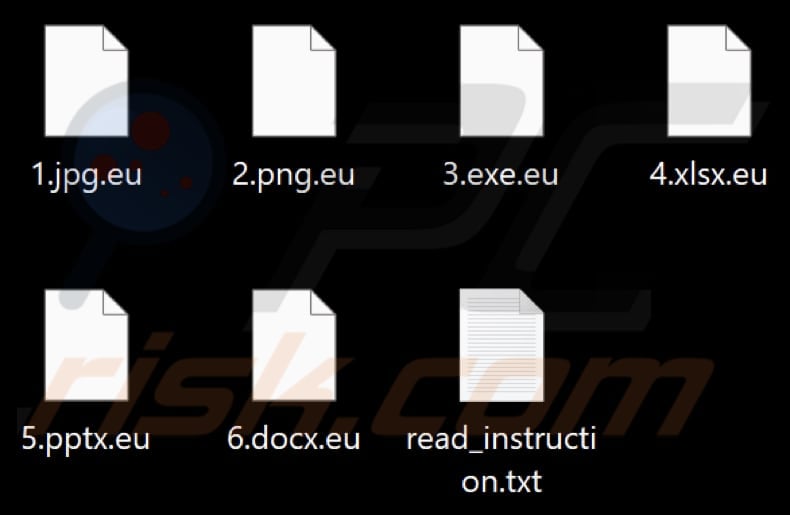 Files encrypted by Eu ransomware (.eu extension)