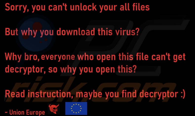 Eu ransomware wallpaper