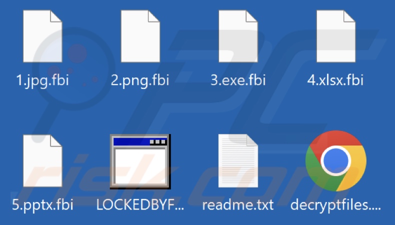 Files encrypted by FBI ransomware (.fbi extension)