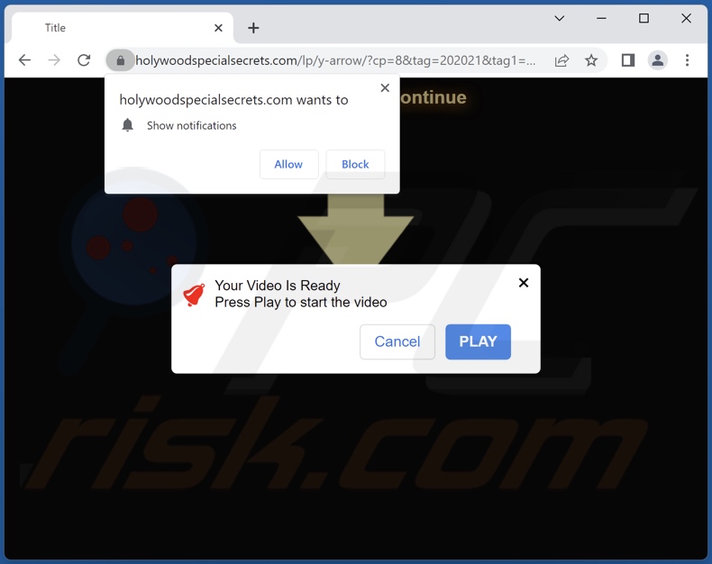 holywoodspecialsecrets[.]com pop-up redirects