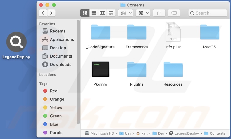 LegendDeploy adware install folder