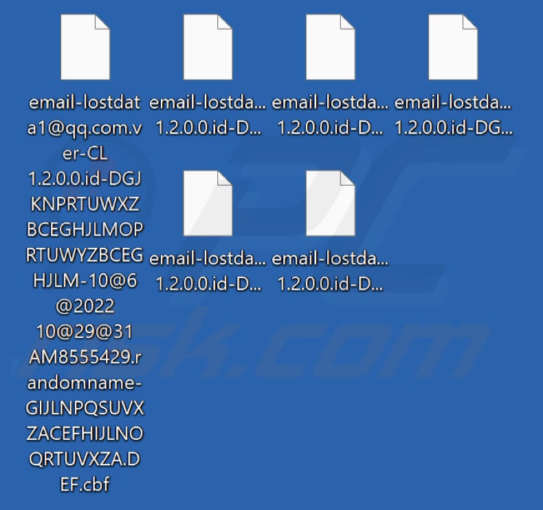 Files encrypted by Lostdata ransomware (.cbf extension)