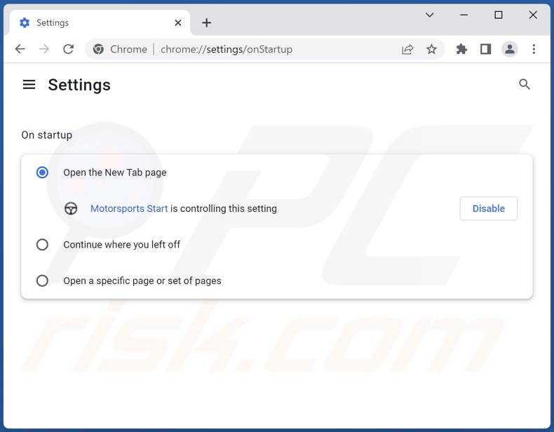 Removing search.nstart.online from Google Chrome homepage