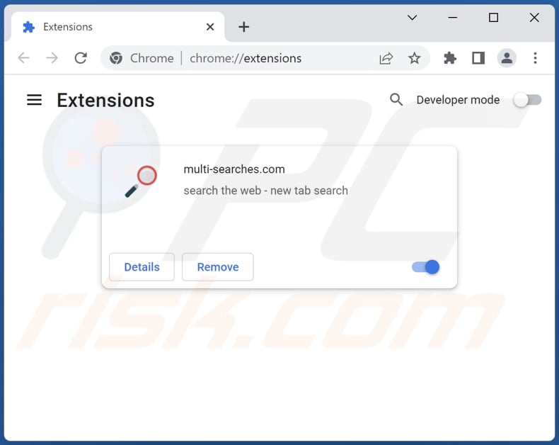 Removing multi-searches.com related Google Chrome extensions