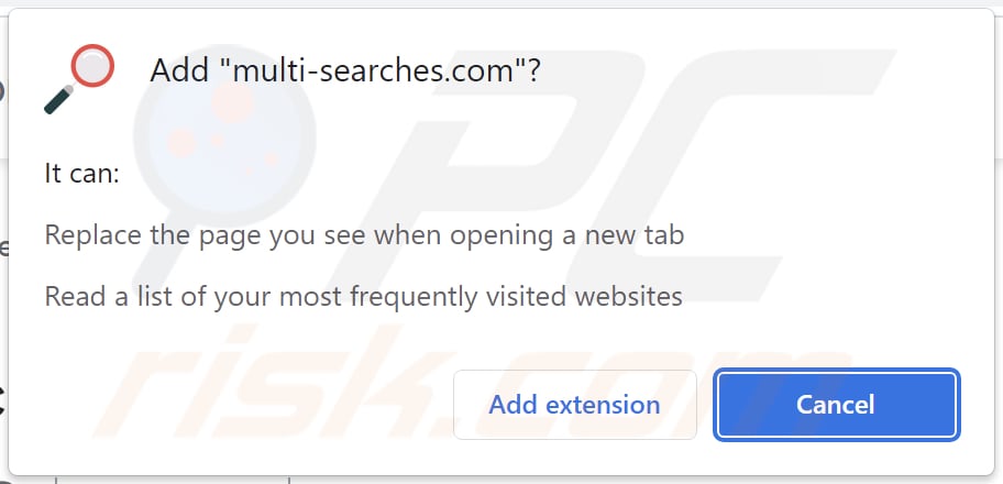 multi-searches.com browser hijacker permissions