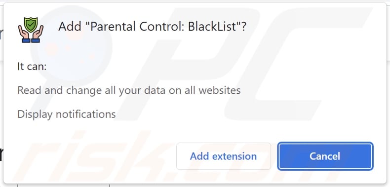 Parental Control: BlackList adware asking for permissions