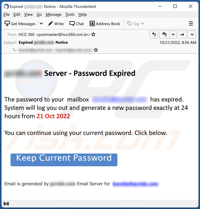 Password Expired email scam