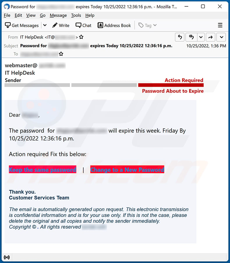 Password about to expire email scam (2022-10-27)