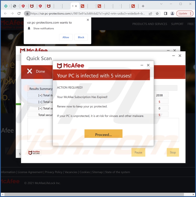 pc-protections[.]com pop-up redirects
