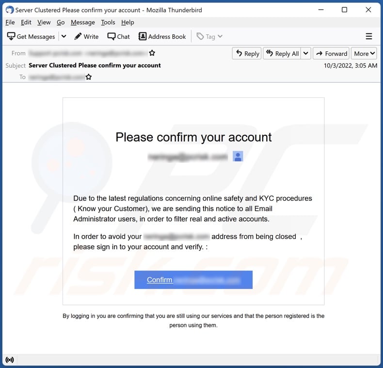 Fake Your Account Is Set To Close Microsoft Email Scam