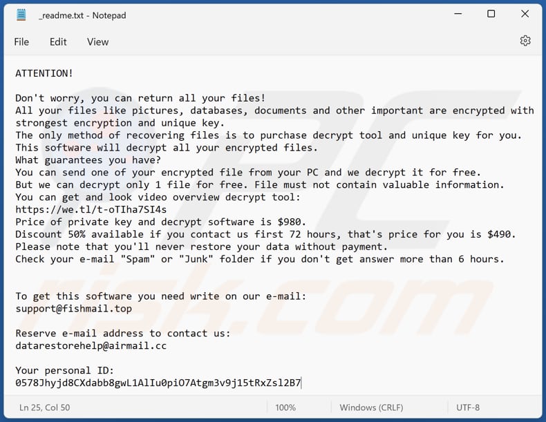 Pohj ransomware text file (_readme.txt)