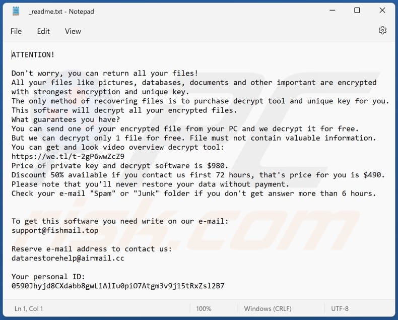 Powd ransomware text file (_readme.txt)