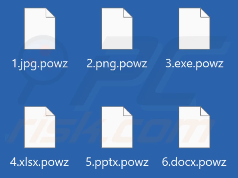 Files encrypted by Powz ransomware (.powz extension)