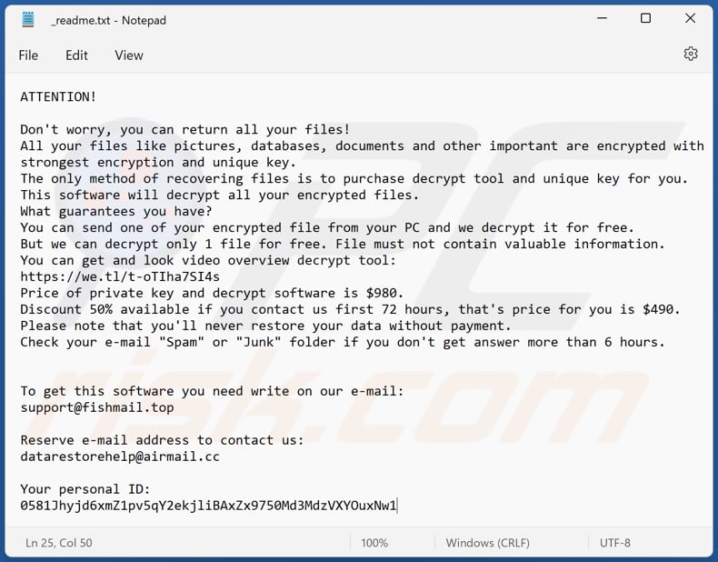 Powz ransomware text file (_readme.txt)