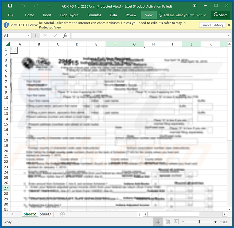 Malicious MS Excel document distributed via Purchase order-themed spam email (2022-10-28)