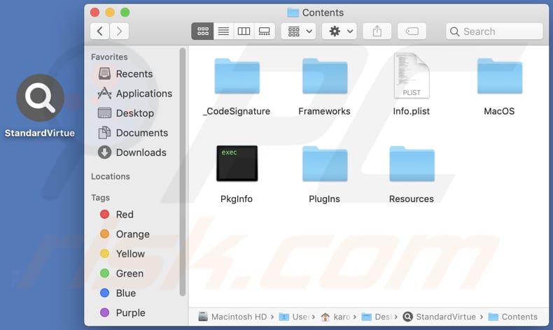 standardvirtue adware installation folder