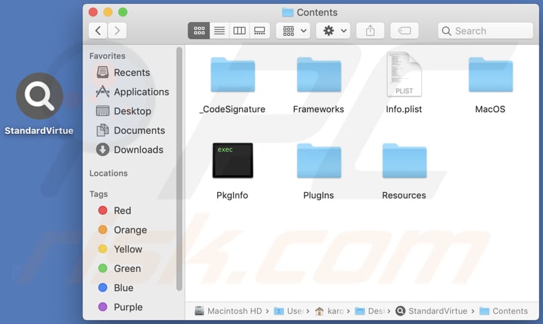 standardvirtue adware installation folder