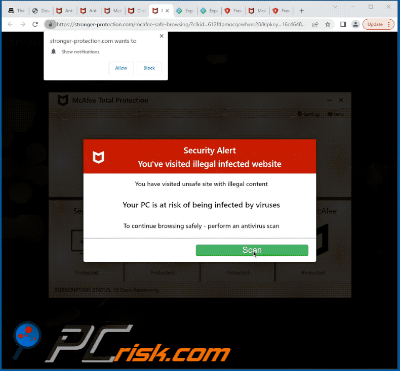 stronger-protection[.]com website appearance (GIF)
