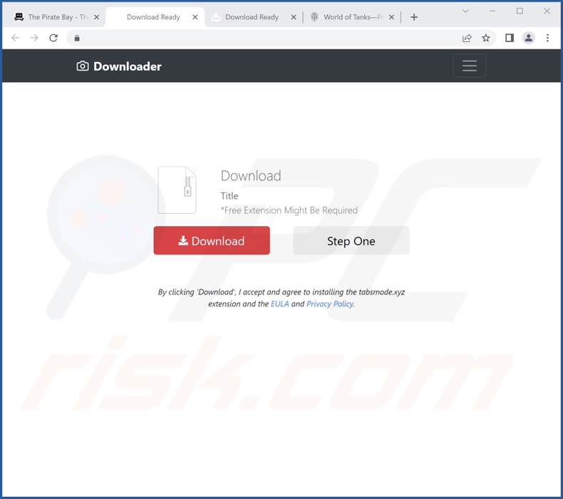 Website used to promote TabsMode browser hijacker