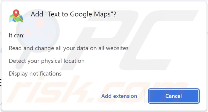 Text to Google Maps adware