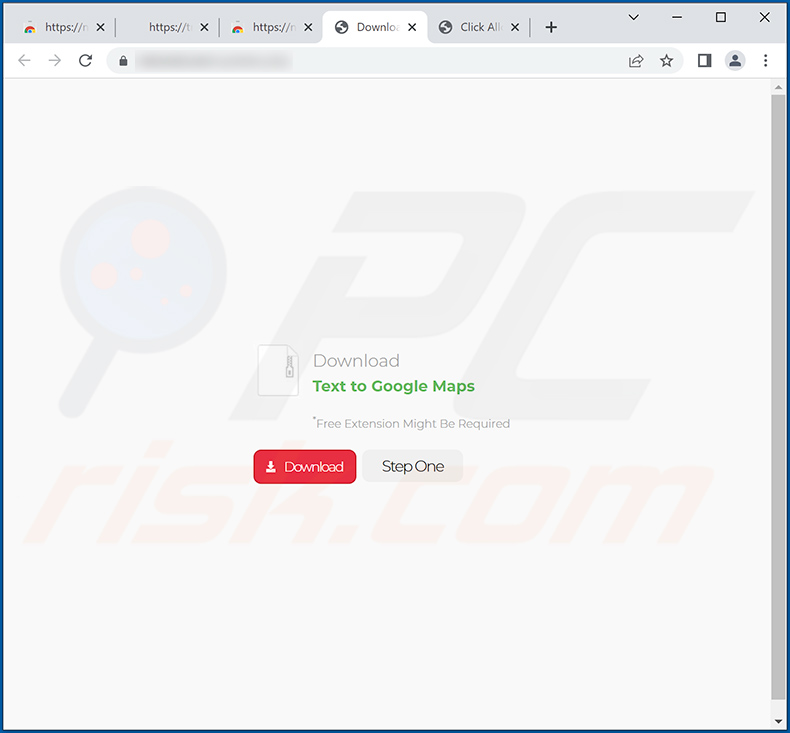 Deceptive site used to promote Text to Google Maps adware (sample 2)