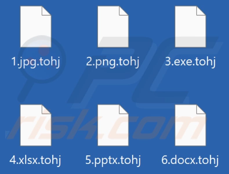 Files encrypted by Tohj ransomware (.tohj extension)