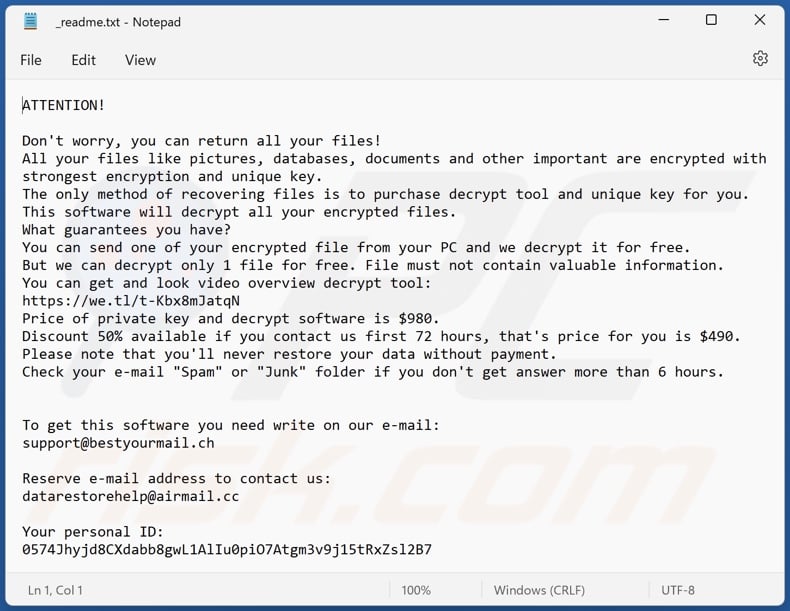 Tohj ransomware text file (_readme.txt)