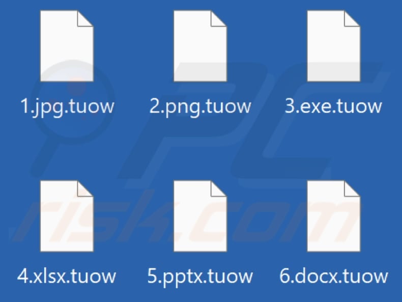 Files encrypted by Tuow ransomware (.tuow extension)