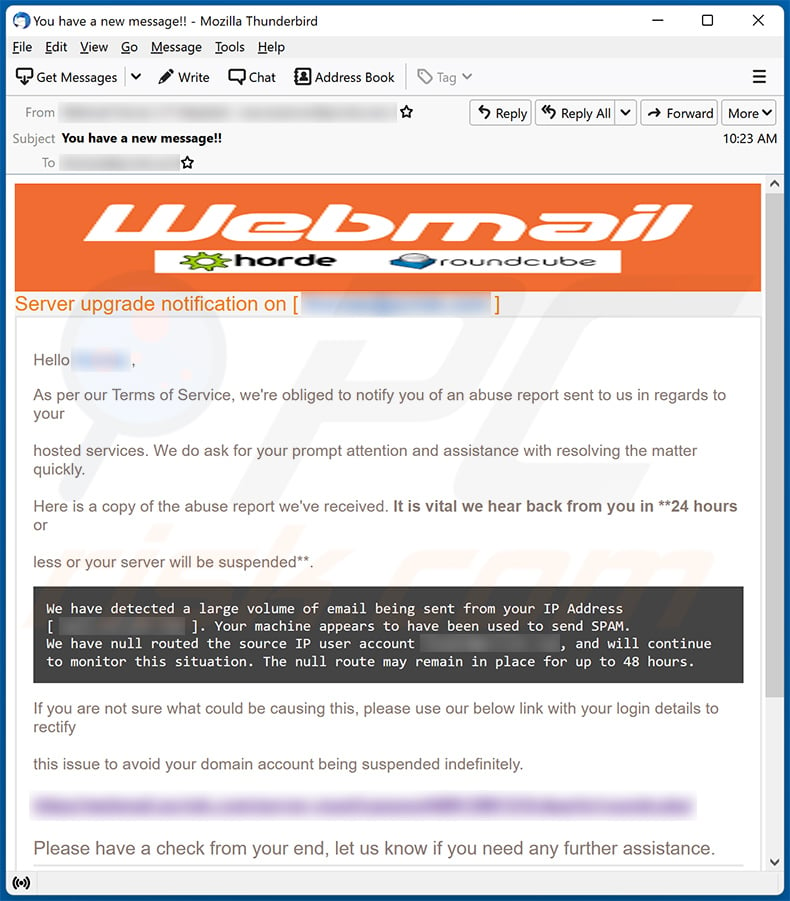 Webmail spam email (2022-10-18)