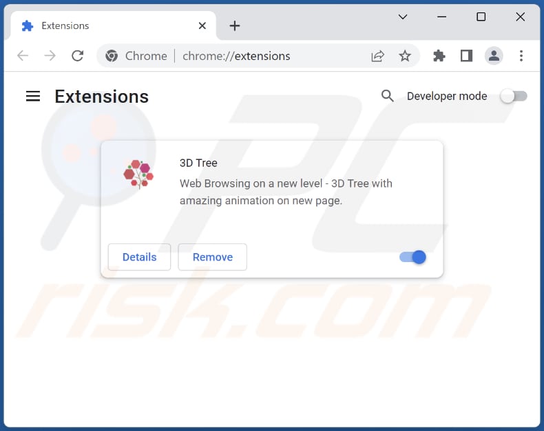 Removing search.3dtree.net related Google Chrome extensions