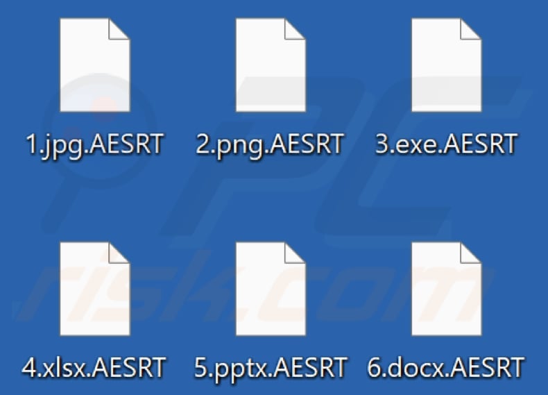 Files encrypted by A.E.S.R.T ransomware (.AESRT extension)